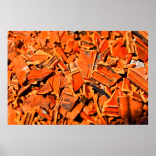 Poster Carreaux de toit brique rouge panneaux de toit