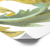 Poster Carreaux floraux de l'abbaye - Jaune (Coin)