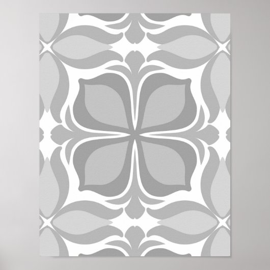 Poster Carreaux géométriques neutres (Devant)