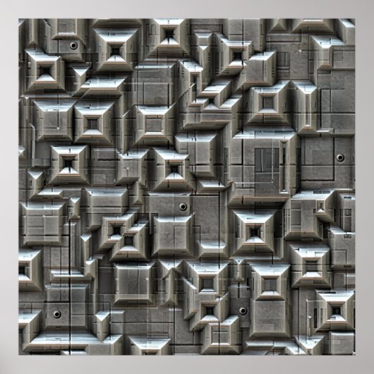 Poster Carreaux spatiaux texturés (Devant)