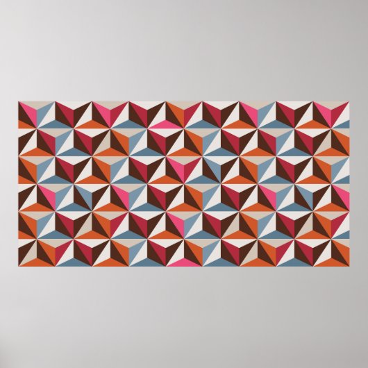 Poster Carreaux triangles colorés sans couture motif vint (Devant)
