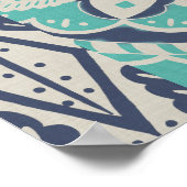 Poster Carrelage bleu Batik IV (Coin)