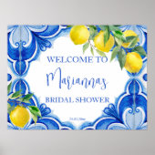 Poster Carrelage bleu citron amore douche nuptiale accuei (Devant)