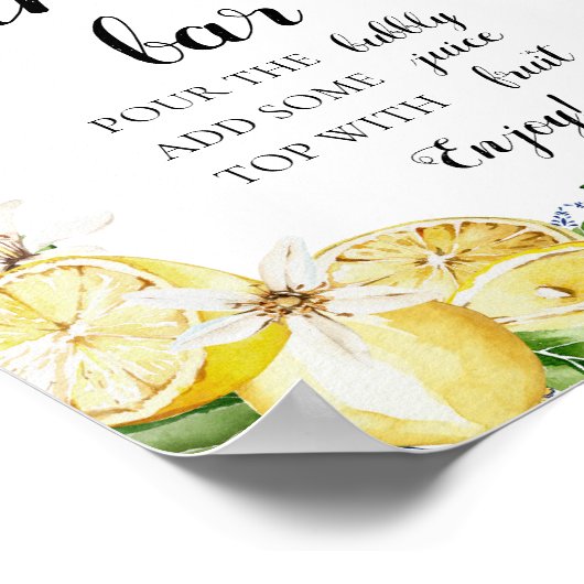 Poster Carrelage bleu Citron italien Positano Mimosa Bar (Coin)