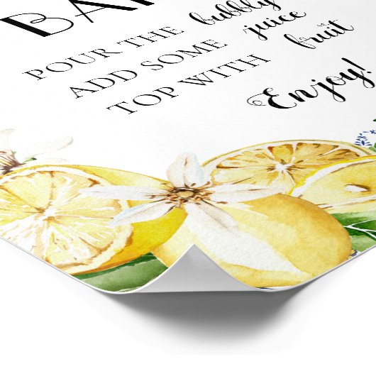 Poster Carrelage bleu Citron italien Positano Mimosa Bar  (Coin)