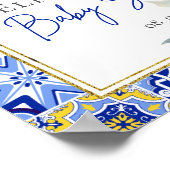 Poster Carrelage bleu italien Arch Citrus Lemons Bienvenu (Coin)