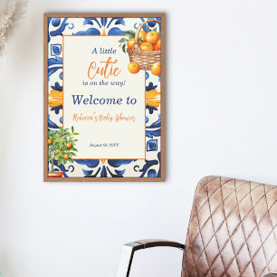 Poster Carrelage bleu italien Cutie Orange Citrus Baby sh