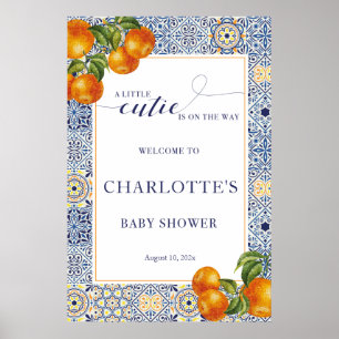 Poster Carrelage de bienvenue pour Baby Shower Little Cut
