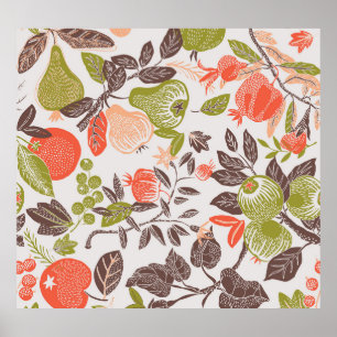 Poster Carrelage décoratif aux fruits d'automne.