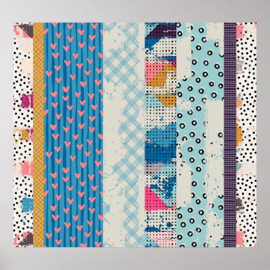 Poster Carrelage en Patchwork Carreaux Design Motif sans (Devant)