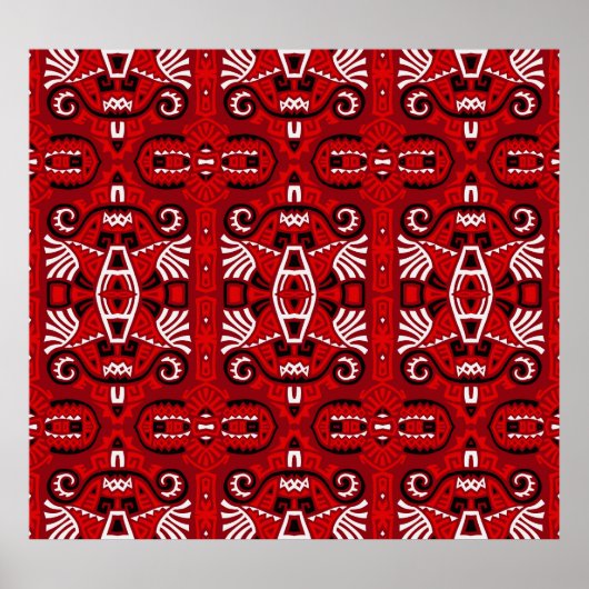Poster Carrelage ethnique Vintage Boho (Devant)