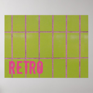 Poster Carrelage Green Retro 80s les années 70 60s vintag