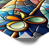 Poster Carrelage mosaïque Loup et hibou (Coin)