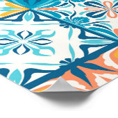 Poster Carrelage orange et bleu (Coin)