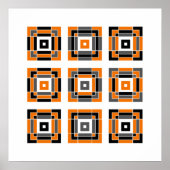 Poster Carrelage orange et noir (Devant)