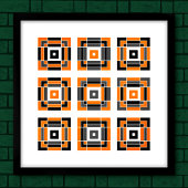 Poster Carrelage orange et noir