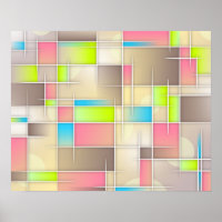 Carrés Abstraits colorés Motif géométrique