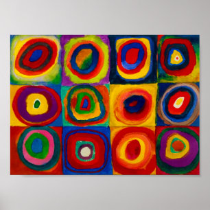 Poster Carrés avec cercles, Abstraits, Wassily Kandinsky