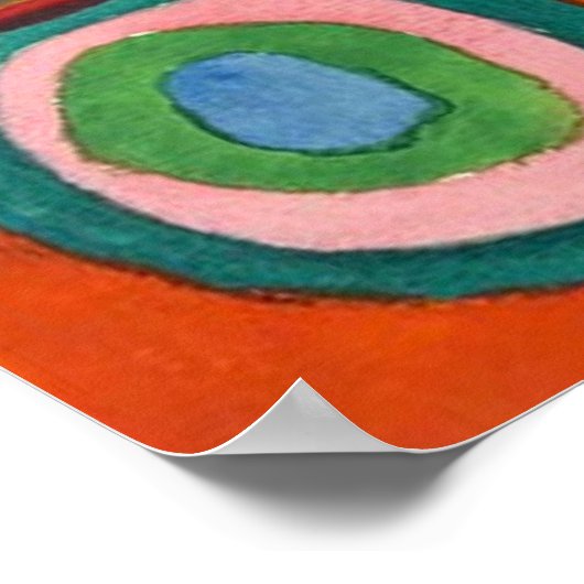 Poster Carrés avec cercles concentrés (Coin)