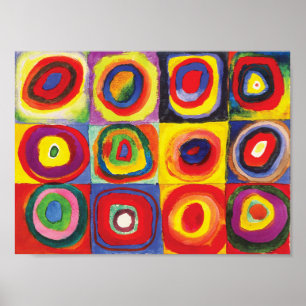 Poster Carrés avec cercles concentrés Hiroaki Takahashi