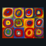 Poster Carrés avec cercles concentrés | Kandinsky |<br><div class="desc">Étude de couleur : Carrés avec cercles concentrés est un tableau de 1913 de Wassily Kandinsky.</div>