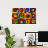 Poster Carrés avec cercles concentriques (Bureau à domicile)