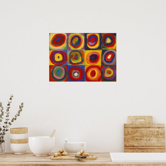 Poster Carrés avec cercles concentriques, Kandinsky (Cuisine)