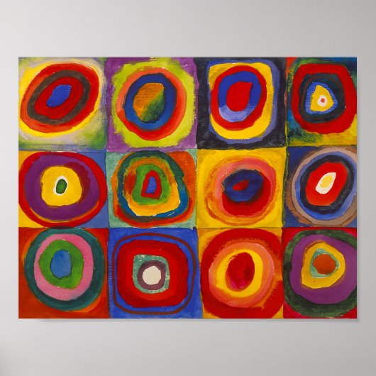 Poster Carrés avec cercles concentriques | Kandinsky | (Devant)