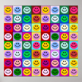 Poster Carrés de face arc-en-ciel (Devant)