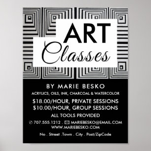 Poster Carrés de Maze de voyage, Enseignant d'Art, Cours