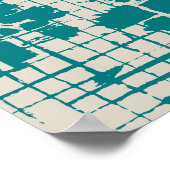 Poster Carrés de turquoise usés avec texture en détresse (Coin)
