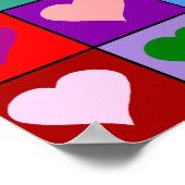 Poster Carrés du coeur coloré (Coin)
