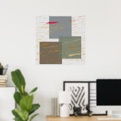 Poster Carrés en bandes (Bureau à domicile)