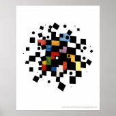 Poster Carrés et Cercles Abstrait II (Devant)