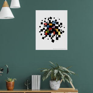 Poster Carrés et Cercles Abstrait II