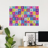 Poster Carrés géométriques colorés (Bureau à domicile)