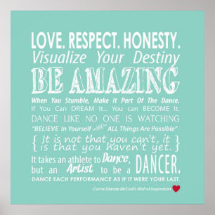 Poster Carrie's Wall of Inspirational Dance Citations - A