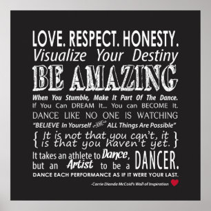 Poster Carrie's Wall of Inspirational Dance Citations - N