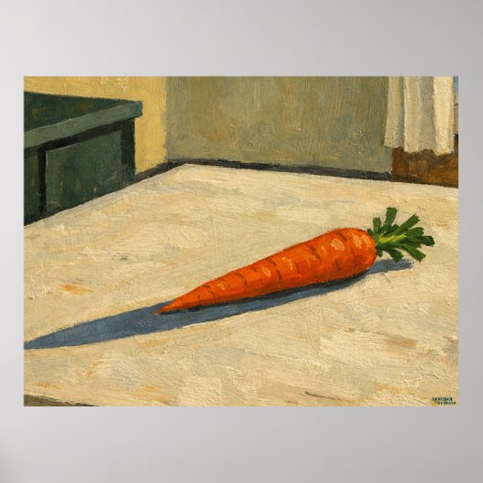 Poster Carrot on a Table Hanging Artwork (Devant)