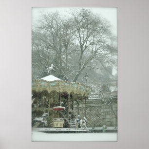 Poster Carrousel de neige Paris