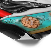 Poster Carrousel Horse Noir Et Blanc Couleur Partielle (Coin)