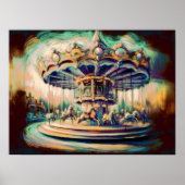 Poster Carrousel Pastel Dessin Faded Chilhood Memory (Devant)