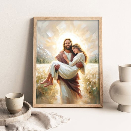 Poster Carry Her Home, Modern Christian Art, Jesus Heals