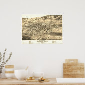 Poster Carson City, NV vers 1875 Carte "Oiseau's Eye" (Cuisine)