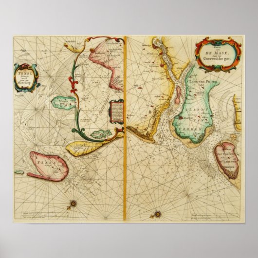 Poster Carte 1660 du Texel (Devant)