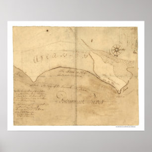 Poster Carte 1760 de l'Alexandrie VA George Washington