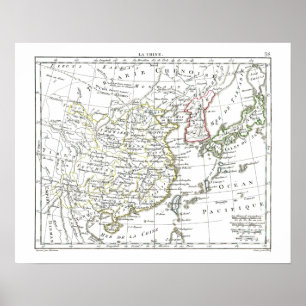 Poster Carte 1806 - La Chine