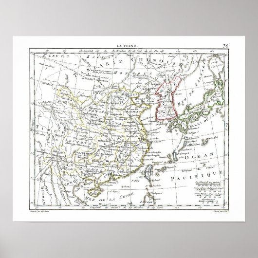 Poster Carte 1806 - La Chine (Devant)