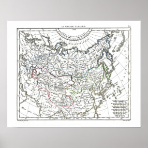 Poster Carte 1806 - La Grande Tartarie