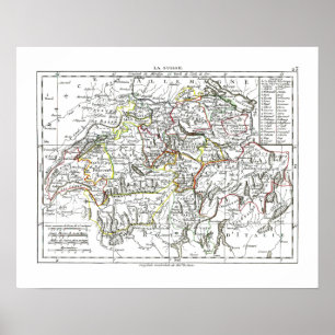 Poster Carte 1806 - La Suisse